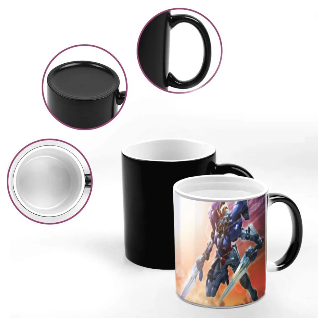 Gundam Classic Movie Color Changing Coffee Mug Ceramic Water Cup Heat Sensitive Coffee Cups Summer Winter Drinkware