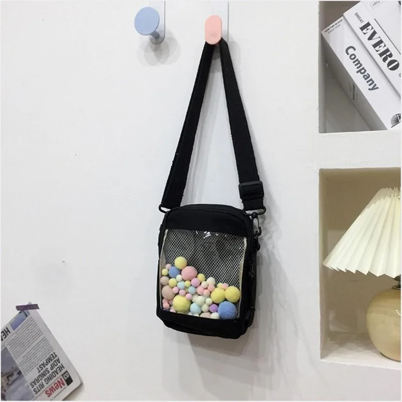 Shoulder Messenger Bag Fashion Casual Handbag Transparent Coin Purse Wallet Messenger Bag Single Simple Crossbody Bag