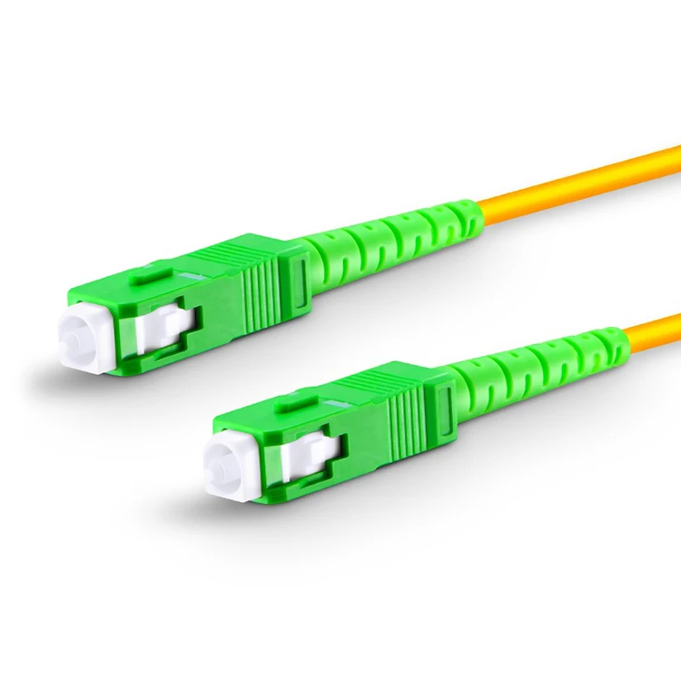Kabel Patch Fiber 1 Serat SC APC Simplex ke SC APC Simplex Single Mode (OS2) Riser (OFNR) 2.0mm Tight-Buffered Kuning