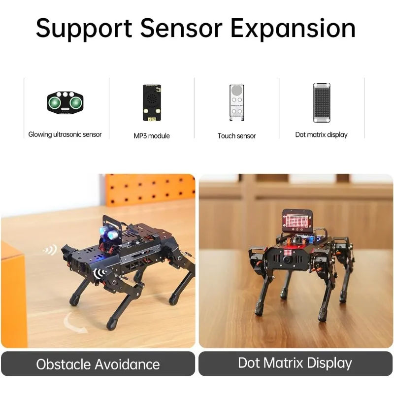 ROS1 Robô Cão com RPi ChatGPT AI Modelo Comando de Voz Cena de Visão Compreendendo Robô Inteligente Biônico Quadrupede Programável