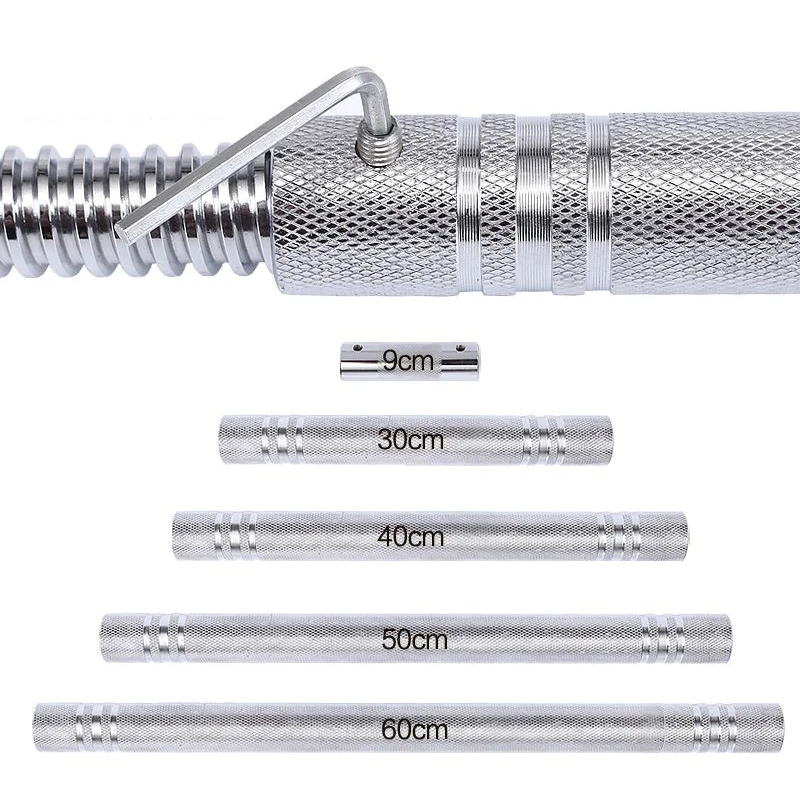 Adjustable Steel Dumbbell Connector Rod For Home Gym 25mm Barbell Extension Bar Weightlifting Training Attachment 30cm/40cm/50cm