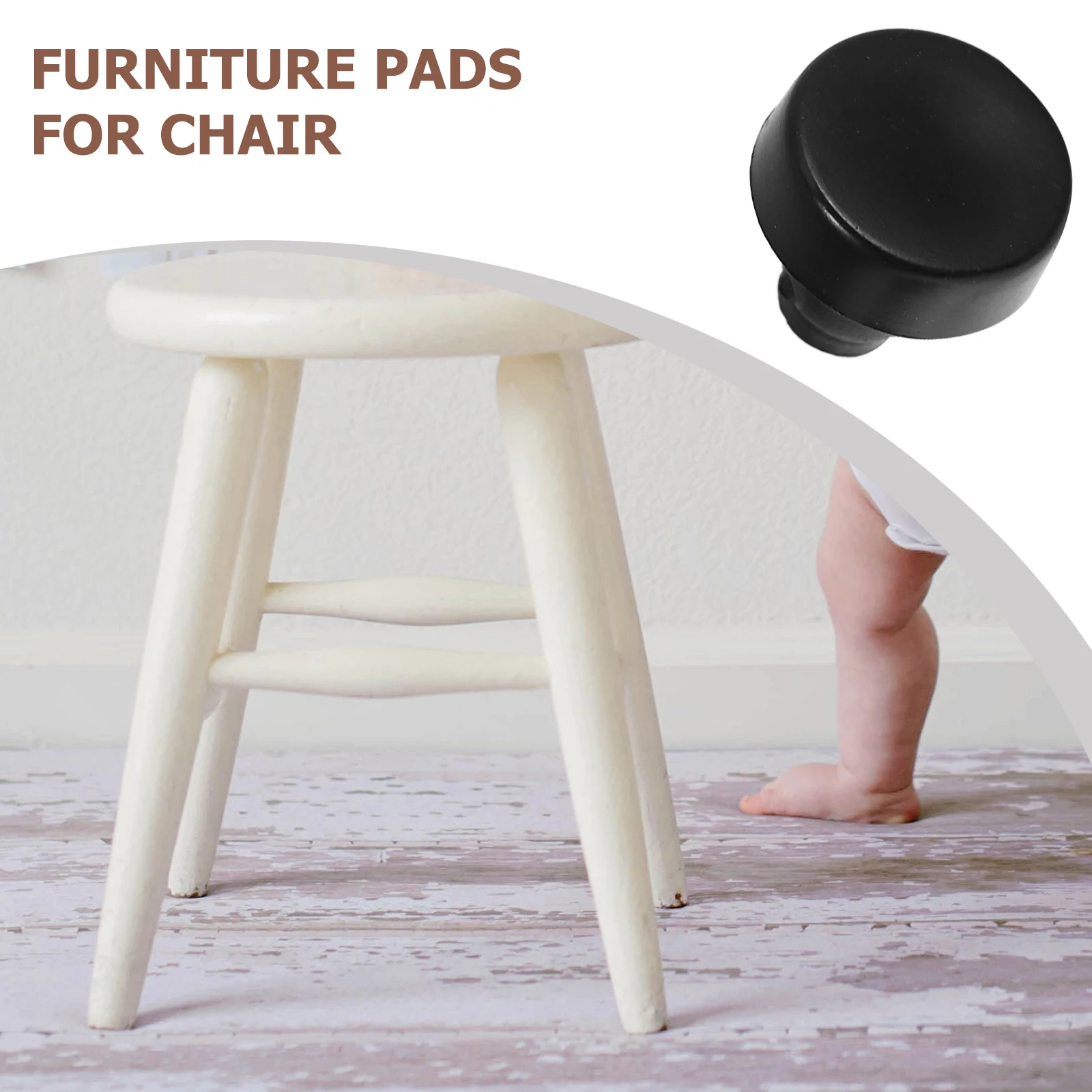 

50 Pcs Chairs Anti-collision Pad Table Legs Sofa Feet Protectors Floor Mat Pads niture Black Office