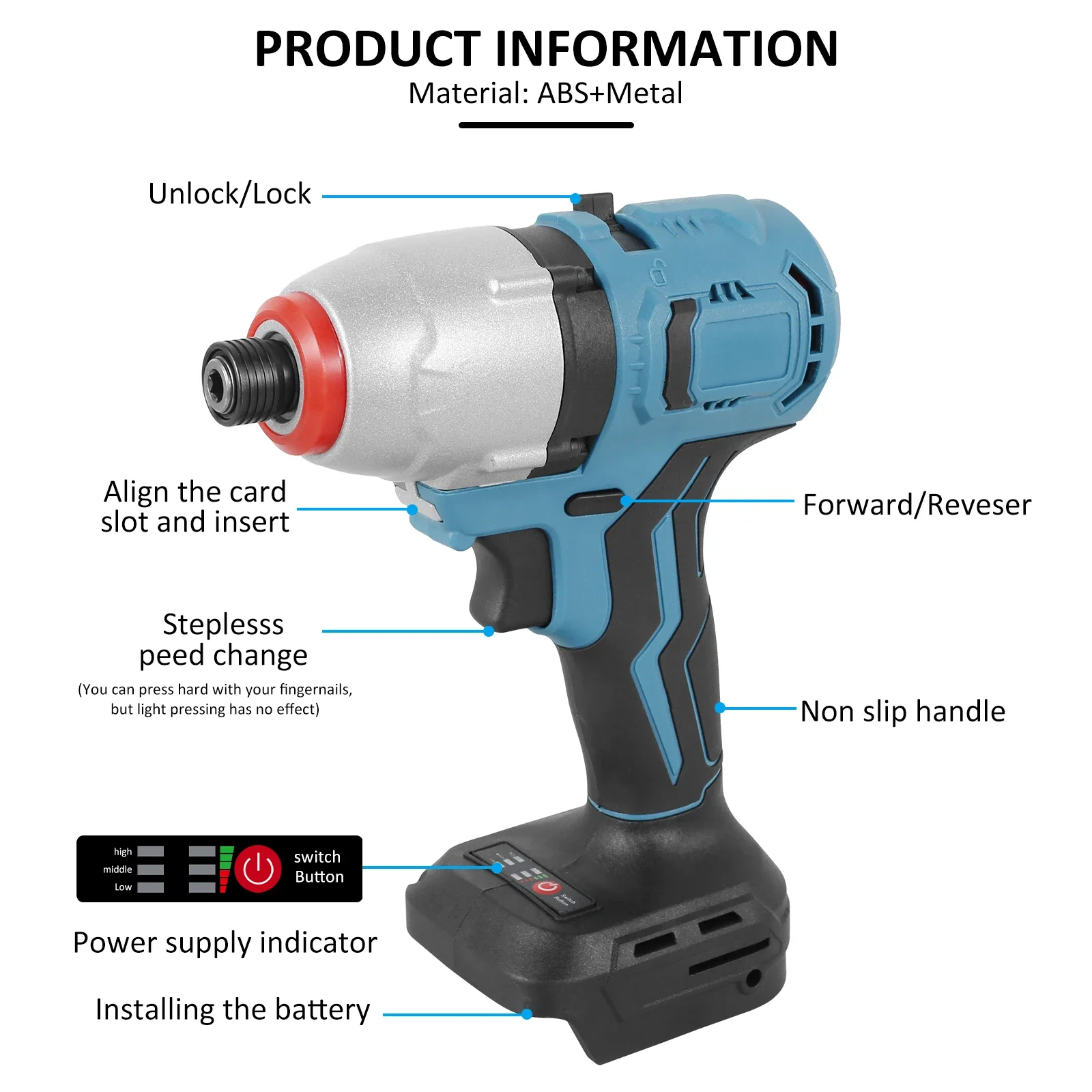 Cordless Drill Rechargeable Electric Screwdriver 18V Lithium Battery Multi-function Power Tool Impac Drill Woodworking Household