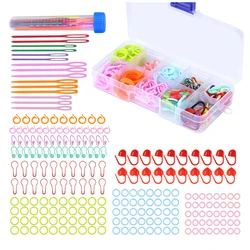 Knitting Tool Kit Crochet Locking Stitch Markers Large Eye Plastic Weaving Needles DIY Handmade Knitting Accessories Storage Box