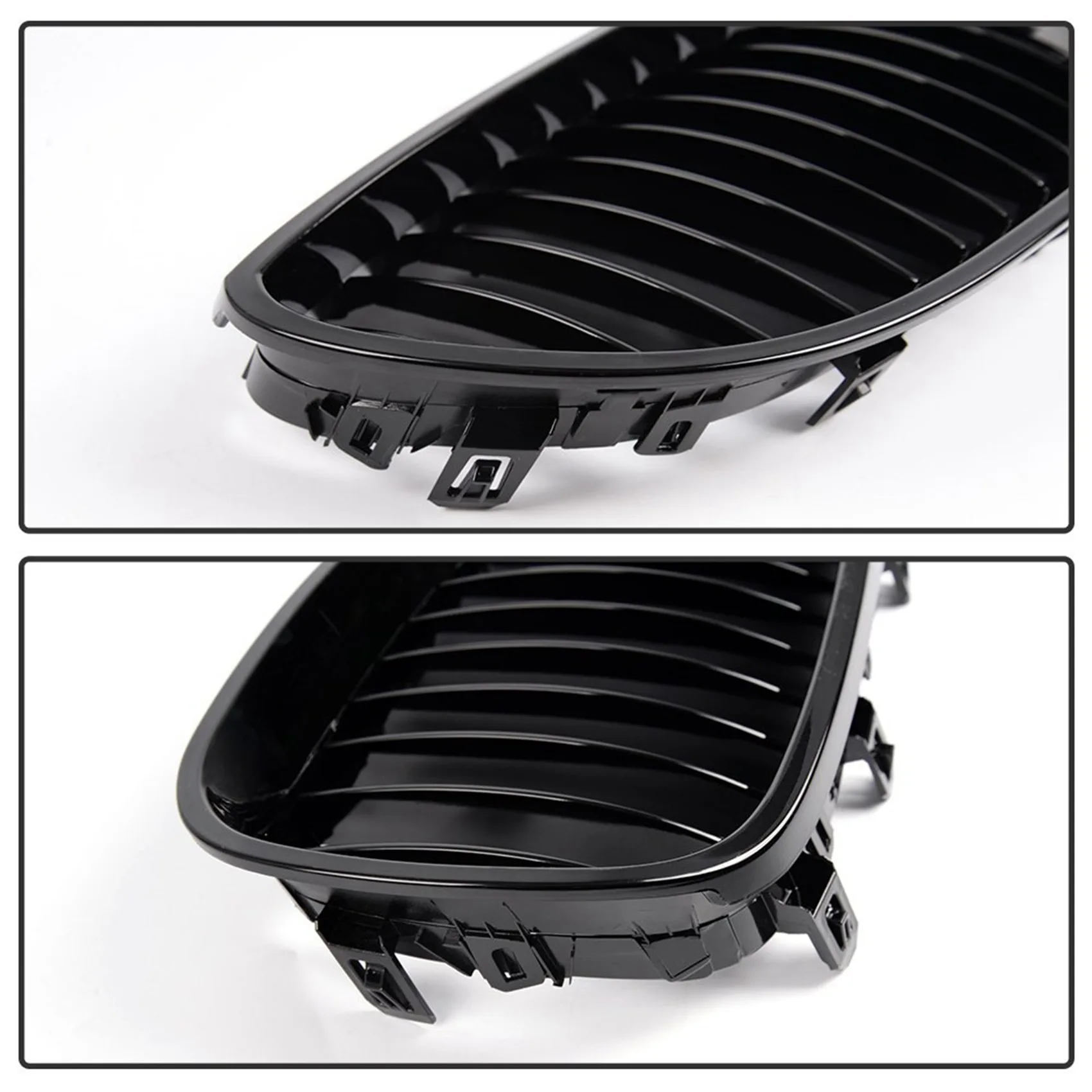 

4X E60 Grill Front Kidney Sport Grilles Hood Grill For BMW E60 E61 M5 525I 525Xi 528I 528Xi 530I 2003-2009(Gloss Black )