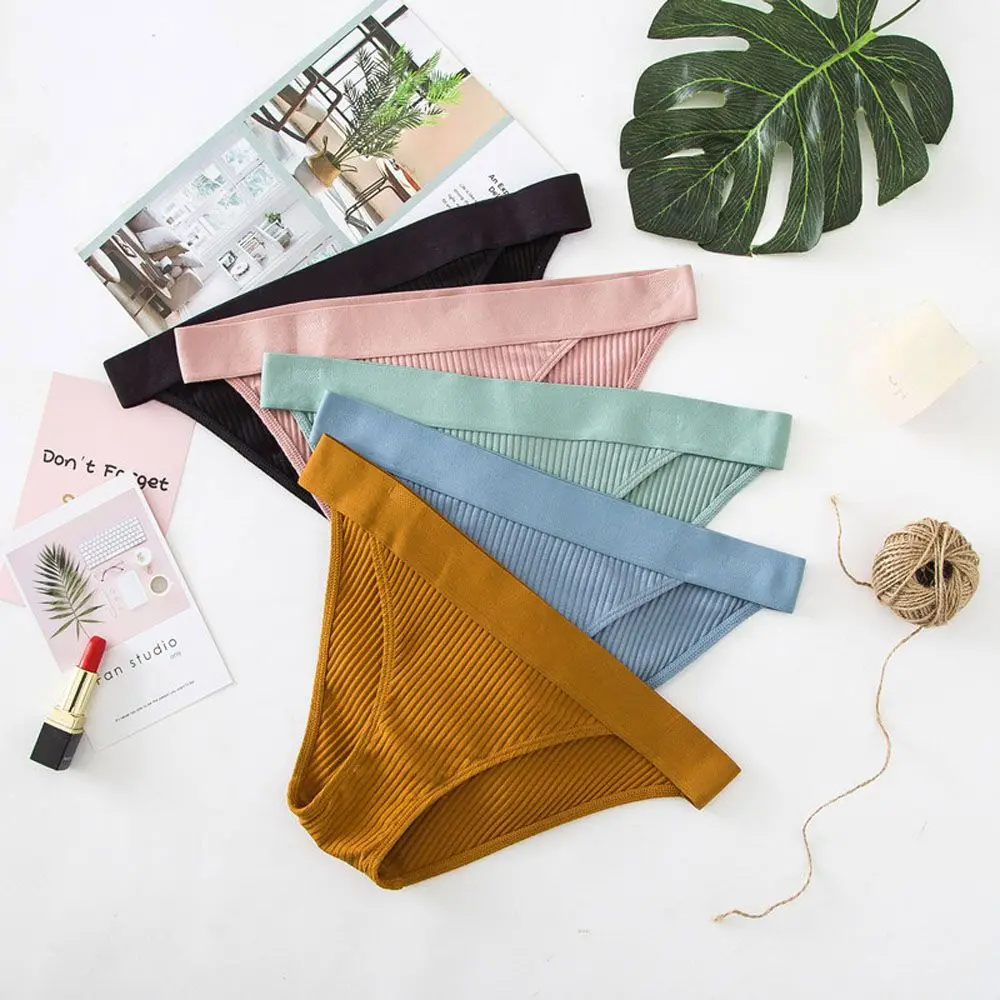 Cozy Multicolor Sexy Low Waist Solid Color Lingerie Women Panties Briefs Underwear