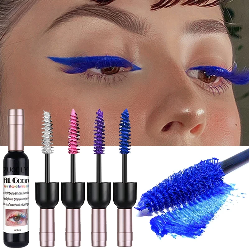 Bottiglia di vino 4D Mascara per ciglia in fibra di seta impermeabile ciglia ad asciugatura rapida riccioli estensione ciglia trucco inchiostro blu impermeabile