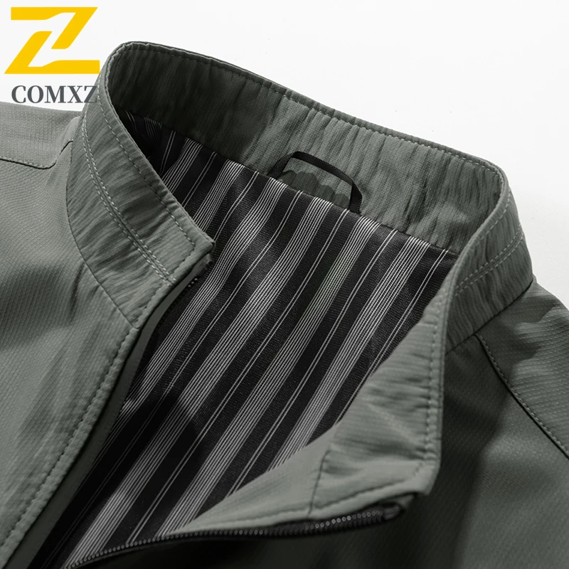 New Autumn Jacket Men's Fashion Brand Loose Stand Up Collar Windproof Baseball Suit Coat Male Business Casual Solid Color Jacket
