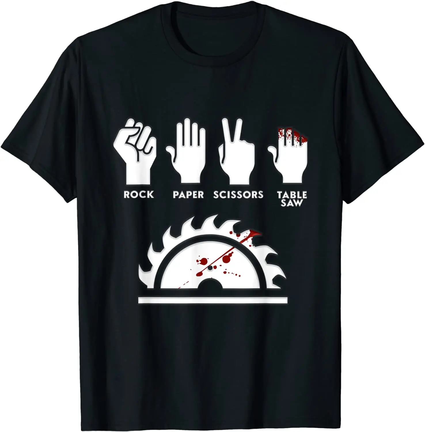 2026NEW Rock Paper Scissors Table Saw Funny Carpenter T-Shirt Prevailing Men's Tees Normal Top T-shirts Cotton Slim Fit Y2K