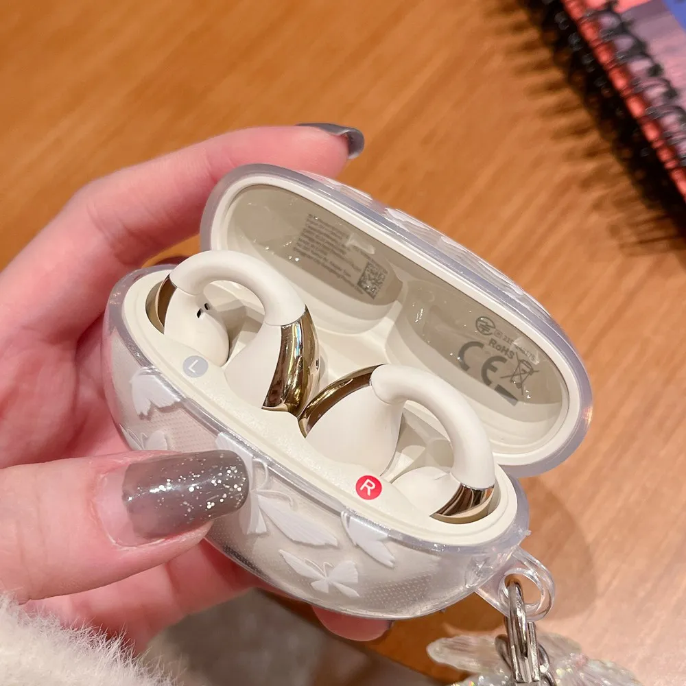 For QCY Crossky C30 Case 3D Cartoon Star Butterfly Bear Earphone Soft Cover QCY C30 Headphones Box Fundas With Keychain