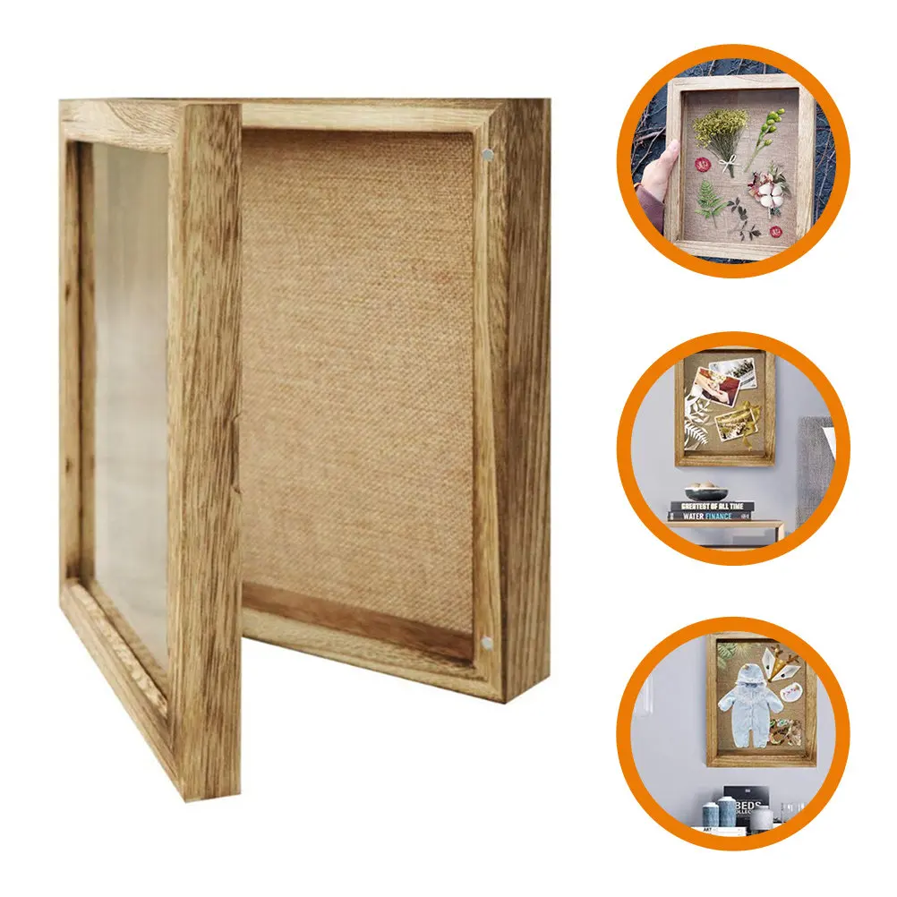 Wooden Specimen Display Box Natural Wood Craftsmanship Ideal for Pressed Flowers Insect Specimens Jewelry Display Shadow Box