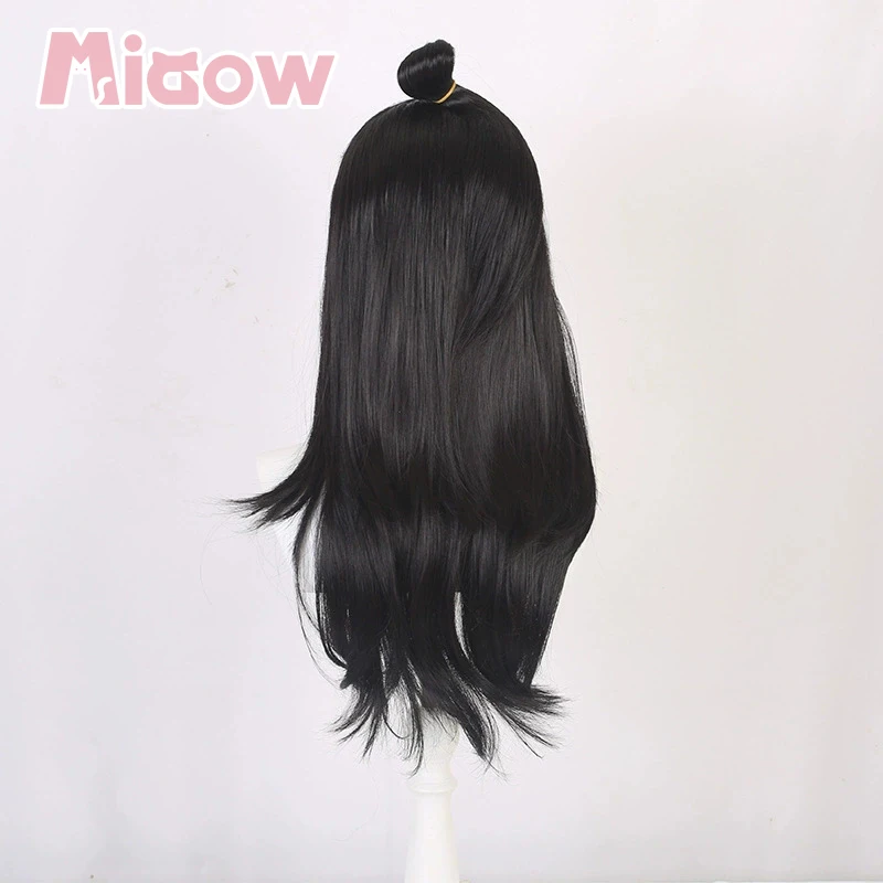 Heat Resistant Synthetic Cosplay Wig, Black Half-up Long Heat Resistant Synthetic Hair for Anime Halloween Cosplay Party 4