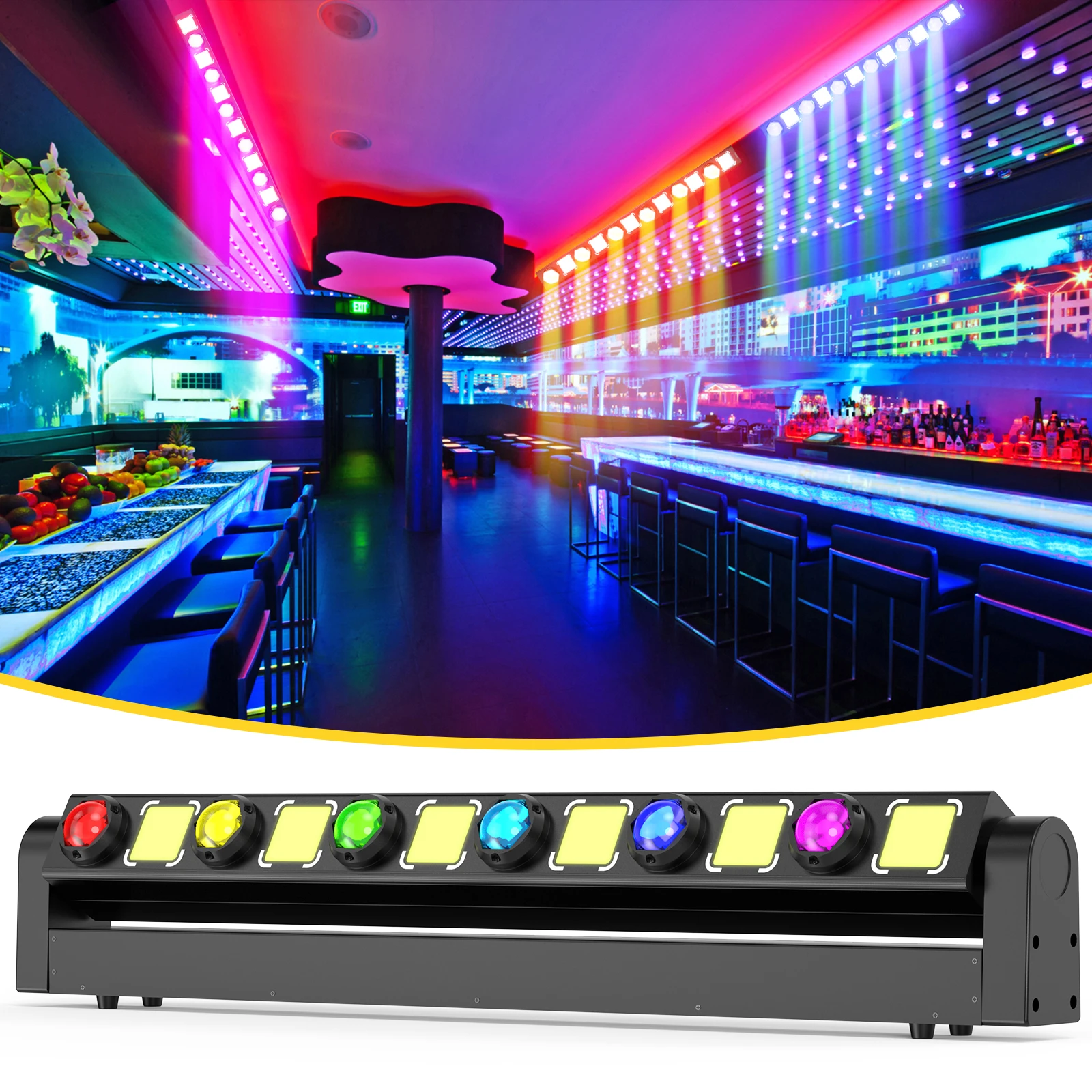 fieryzeal dmx wall wash lamp led rgb 4in dj disco party bar stage luz 60w beam 45w 5050rgb 01