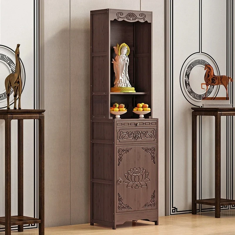 New style Buddhist niche new Chinese vertical cabinet Shentai table Buddhist table household incense case Buddha statue cabinet