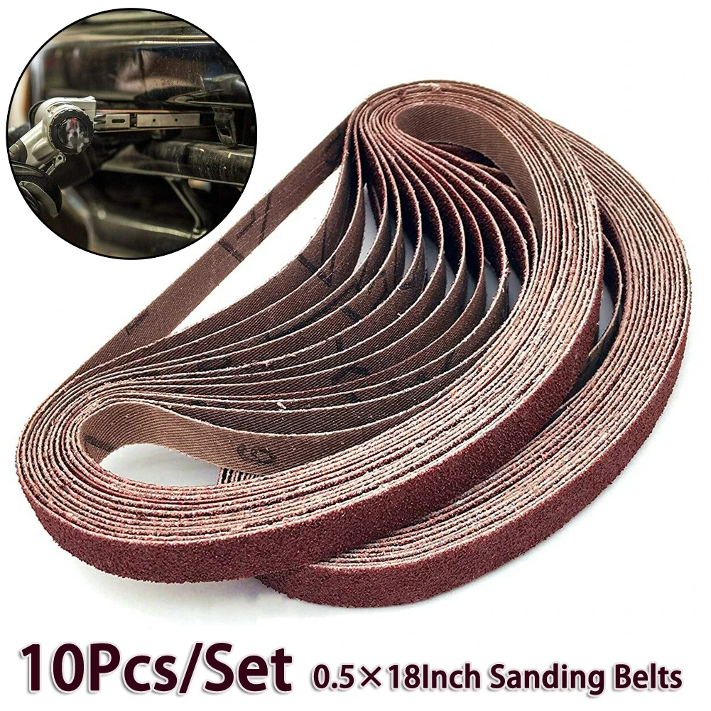 Air Belt Sanding Belts Sandpaper 10Pcs Set 13 457mm 40 80 120 180 320 Grit Abrasive Grinding Power Finger File