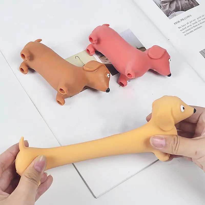 Stretchy Dog Toy Squeeze Stretch Dachshund Dog Toys Stretchy Sticky Ball Toys Squeeze Relief Toy For Kids Adults Children