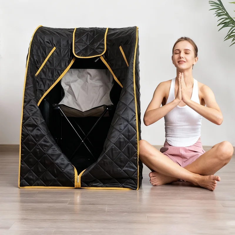 1 Person Portable FarInfrared Sauna Cabin Room Sauna with Folding Chair