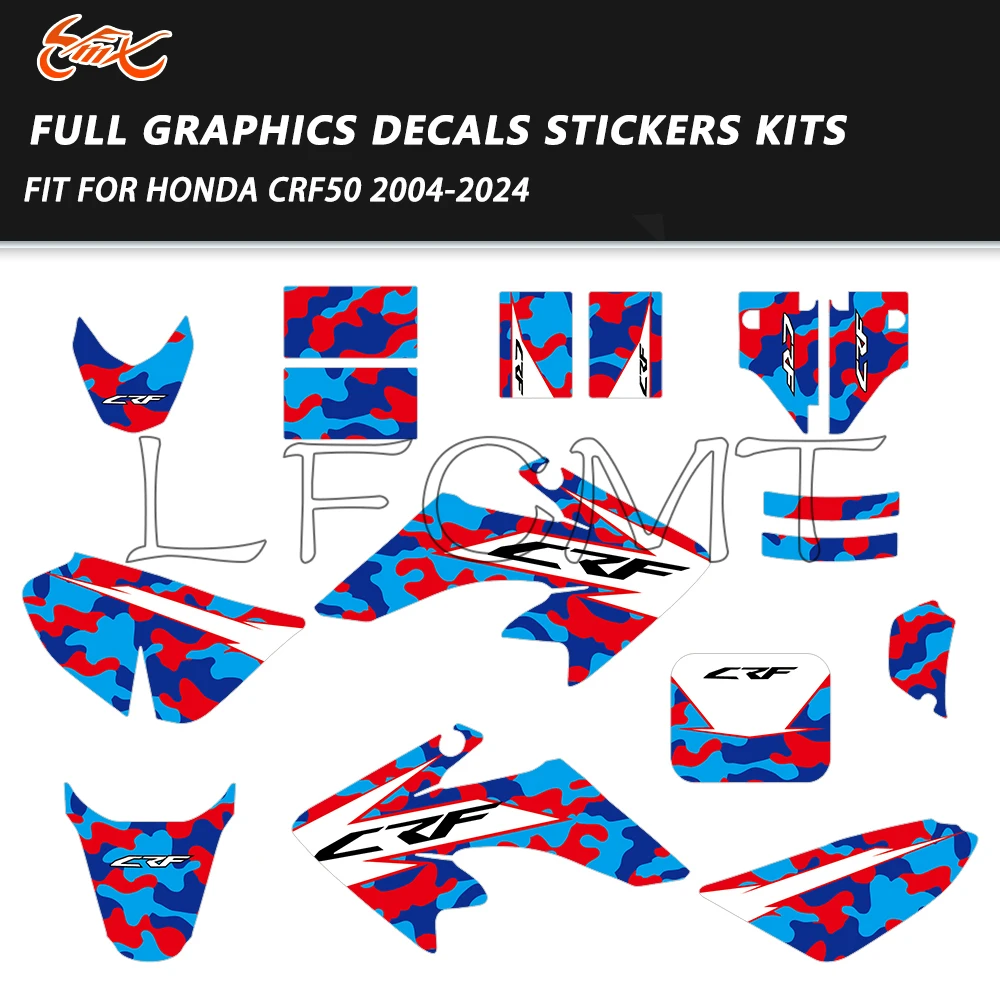 

Motorcycle Fairing Sticker Fit for Honda CRF50 CRF50F 2004-2024 CRF 50 Full Set Graphics Background Decals Stickers Kits