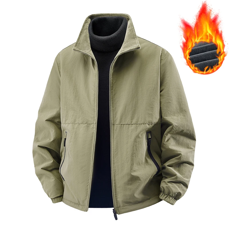 

New Autumn Winter Outdoor Cycling Exercise Windproof Jacket for Men Fashionable Versatile Breathable and Warm Plush Jacket