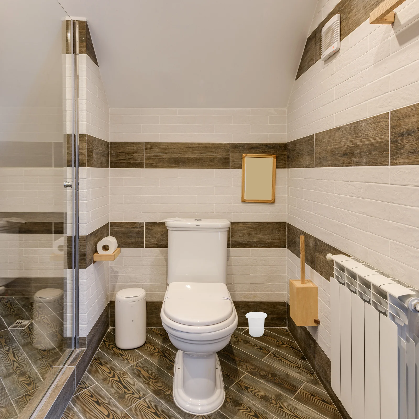 

2Pcs Toilet Brush Cup Storage Rack Antislip Material Compact Bathroom Organizer Easy to Clean Modern Style Bath Cups