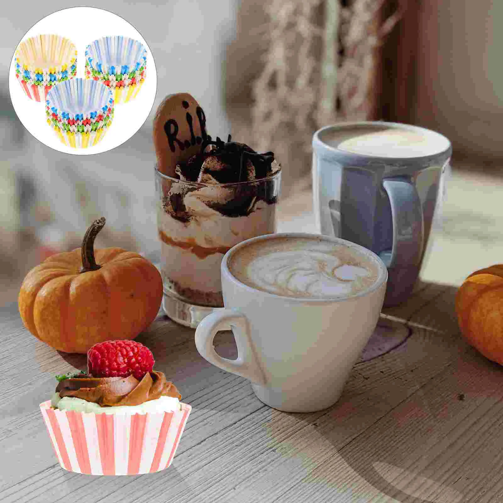 

300Pcs Cupcake Cups Decorative Baking Cake Cups (Assorted Color) Small Paper Cake Cups Baking Paper Cups