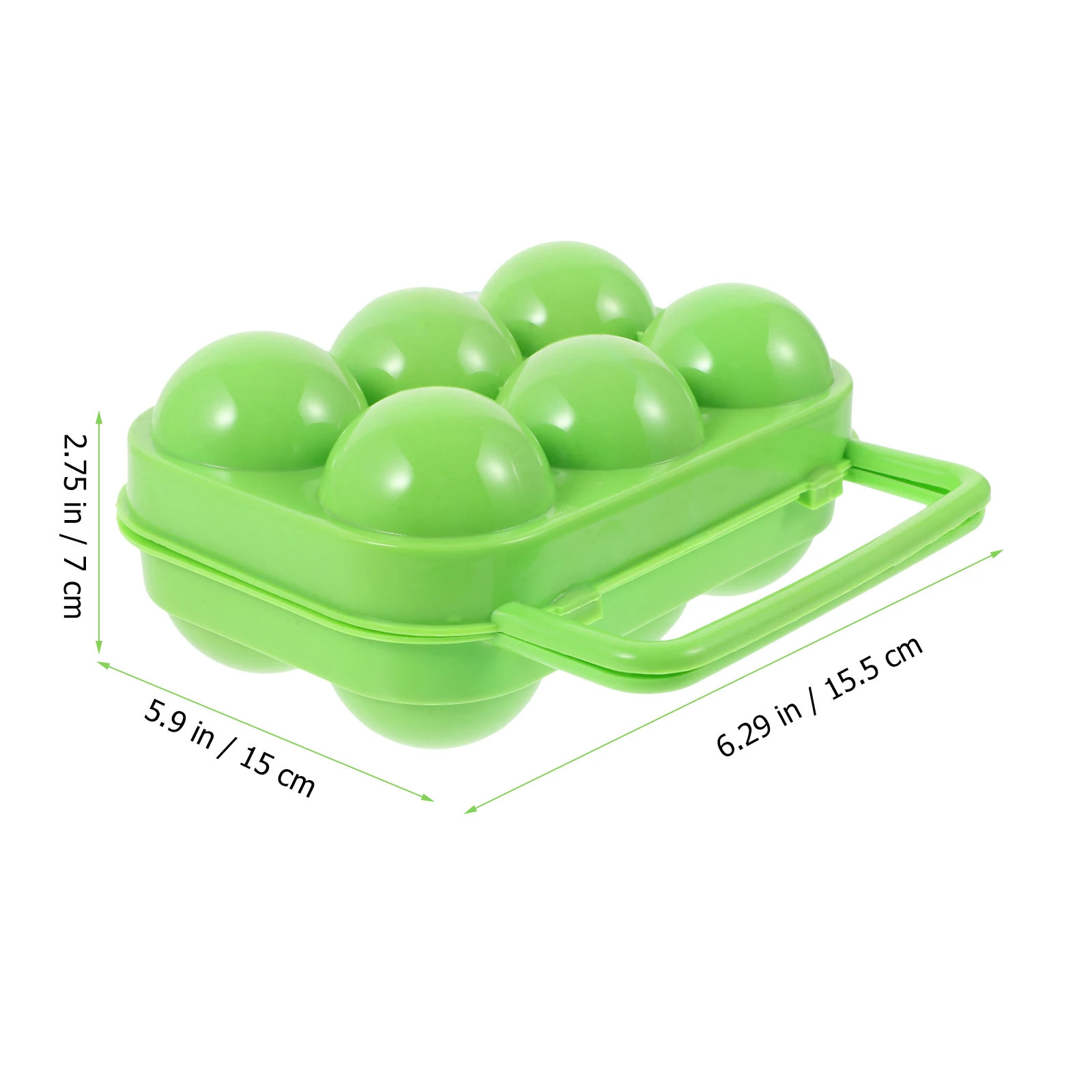 

6pcs Portable Egg Carrier Container Handle Plastic Storage Box Camping Picnic Outdoor Use Foldable Kitchen Organizer Green
