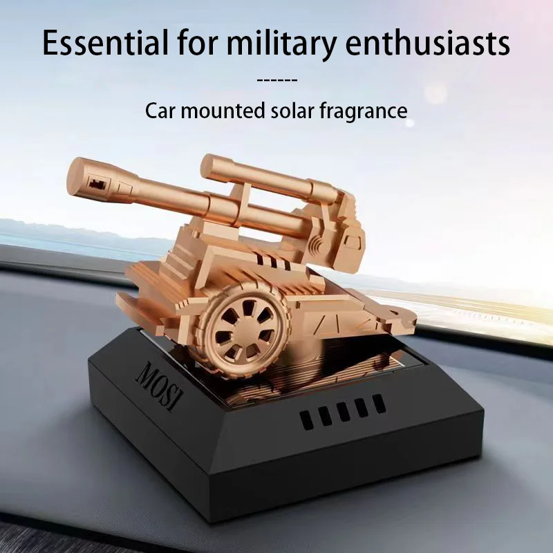 Vehicle mounted anti-aircraft turret model Rotating radar rocket launcher Solar powered rotating fragrance Car weapon ornaments