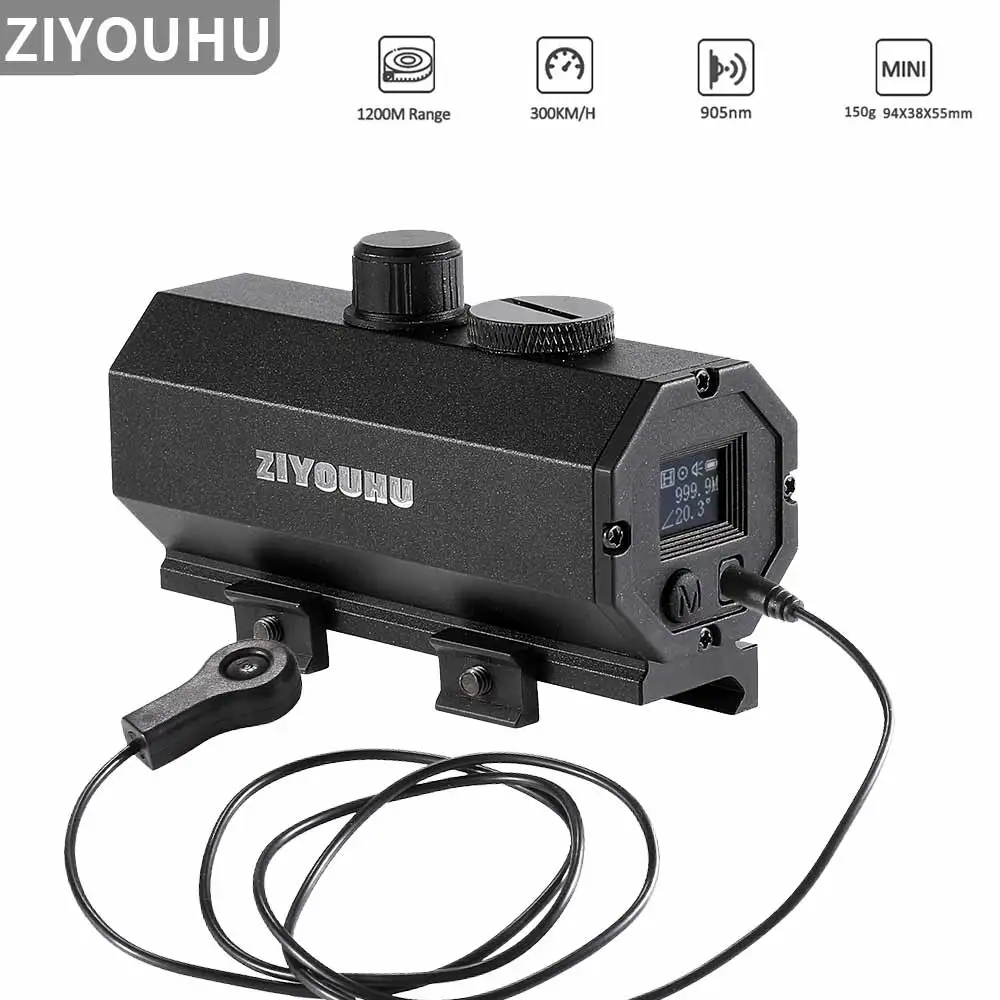 

1200m Real Time Laser Rangefinder Mountable Plug-in Speaker Earphone Distance Angle Speed Multi-Mode Ranging for Outdoor Hunting