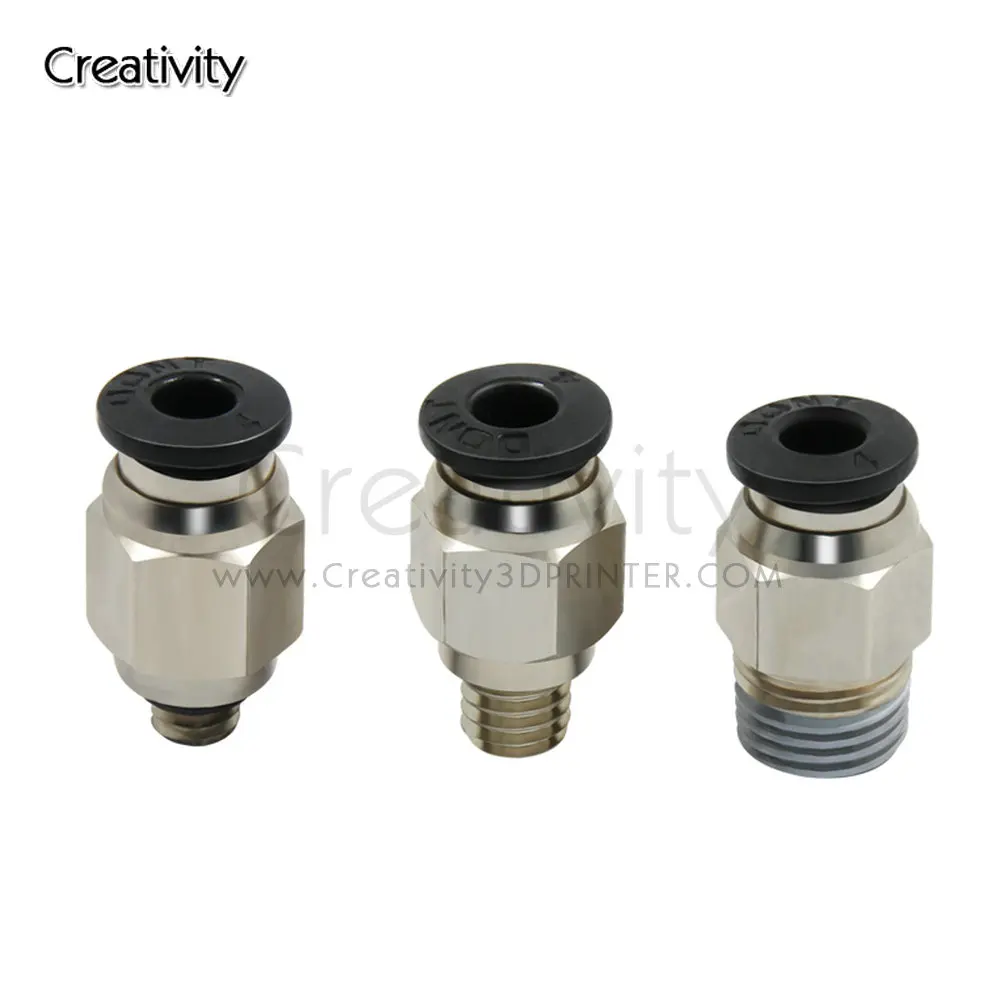 5PCS Pneumatic Connectors For 3D Printers Parts Bowden Quick Jointer Coupler 1.75/3mm Pipe pc4 m6 m10 Fittings PTFE Tube 2/4mm