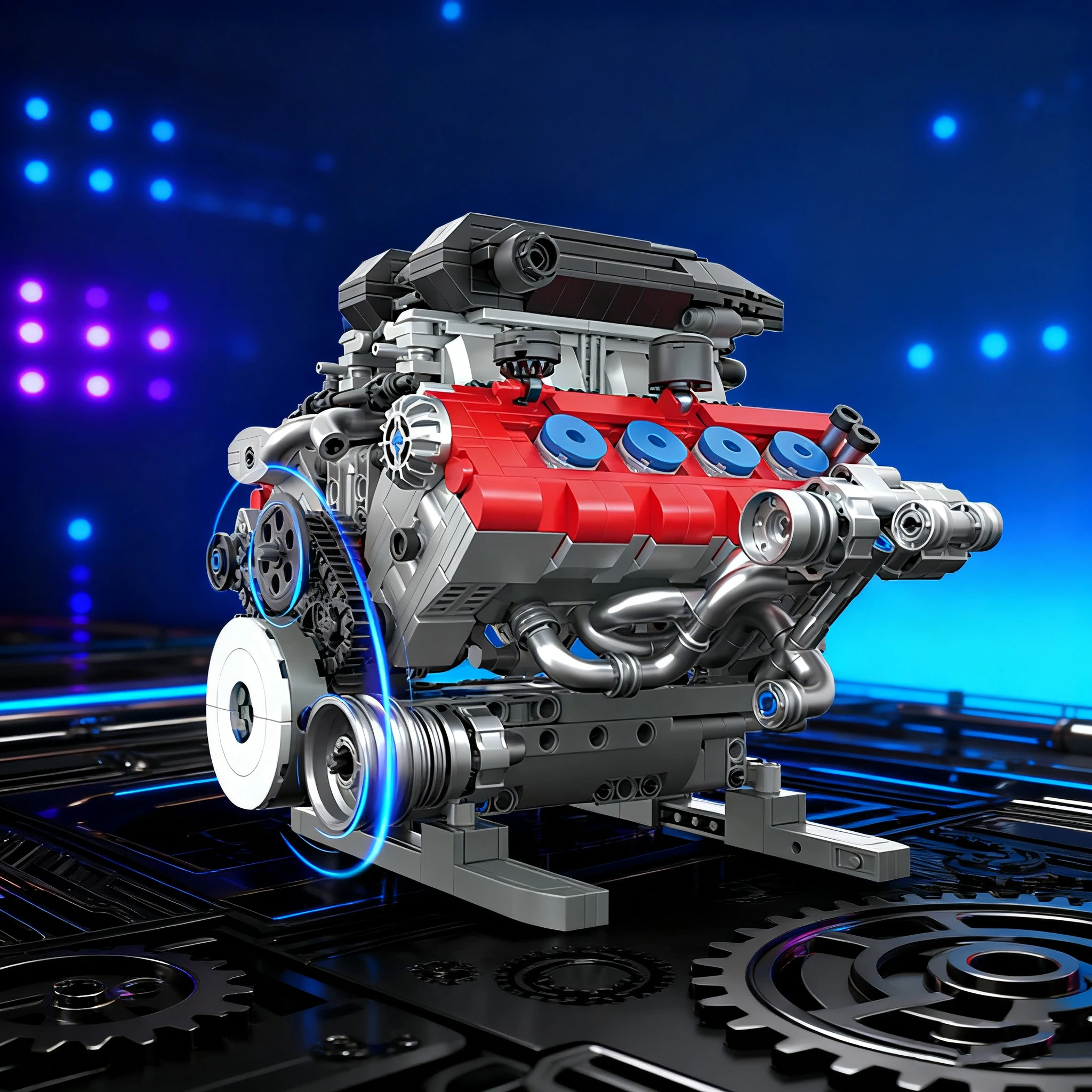 

1189 шт. V8 строительные блоки двигателя, технологические кирпичи, модель двигателя внутреннего сгорания, настольные украшения, детские игрушки, праздничные подарки