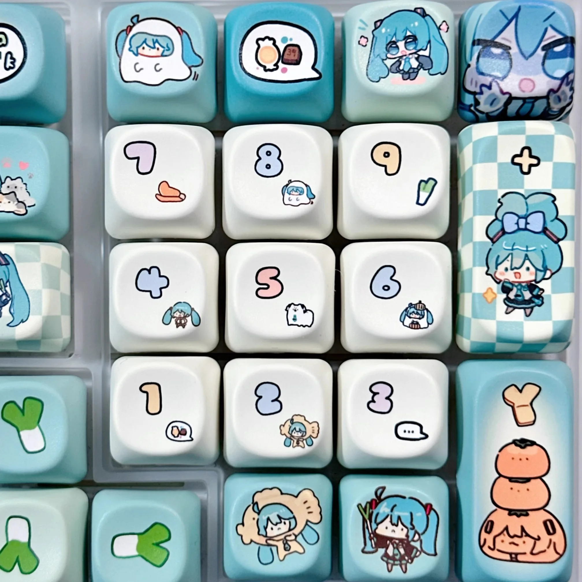 Imagem -04 - Miku Anime Keycap Xoa Pbt Cartoon Keycap Individuation Keyconjunto para Teclado Mecânico para Jogos Switch Presentes