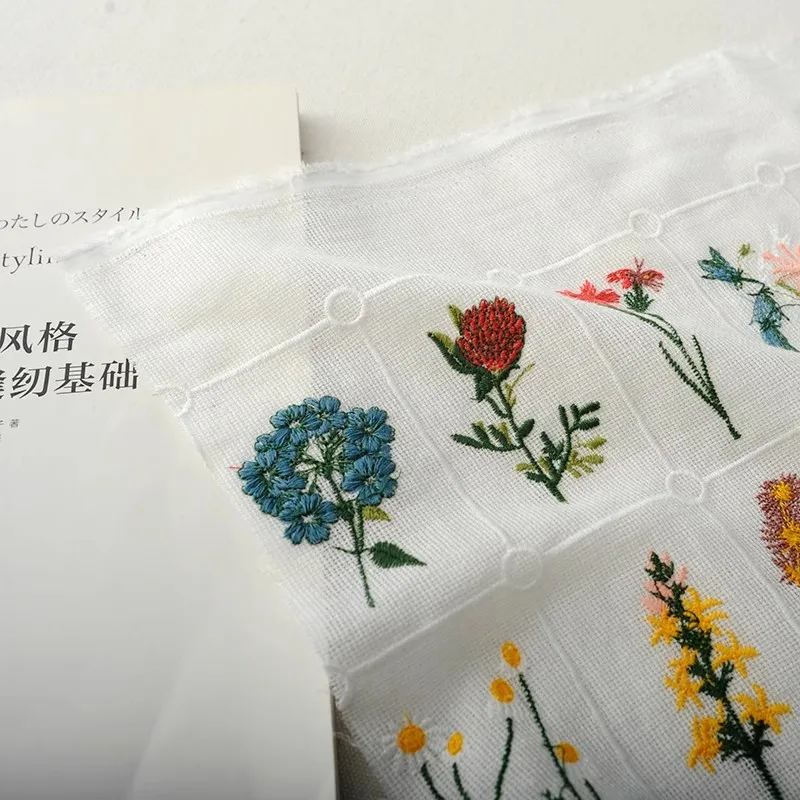 Lace Japanese and Korean cotton embroidery jacquard flower handmade fashion dress curtain decorative fabric