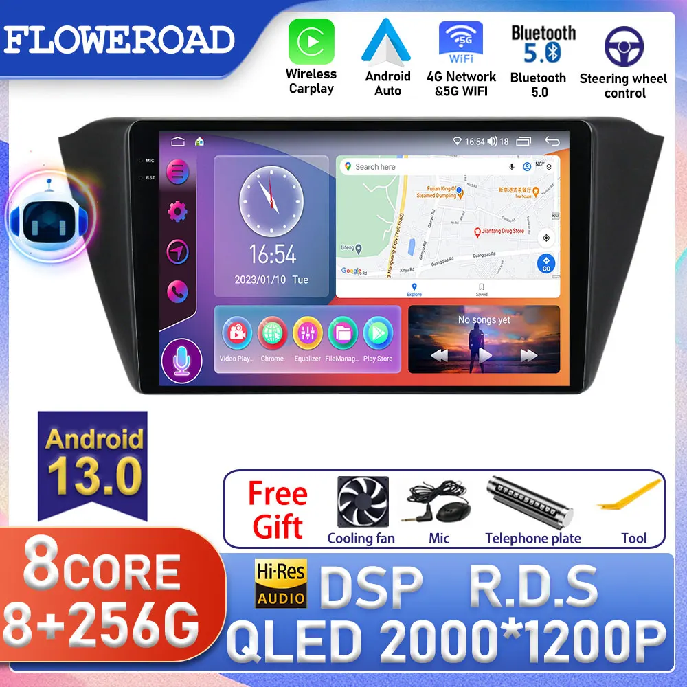 

Android QLED Screen For Skoda Fabia 2015 - 2019 Car Radio Multimedia Player Headunit GPS Navigation Rear Camera 4G Carplay