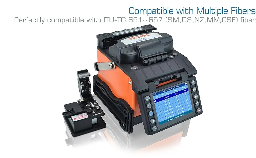 SKYSHL Fusion Splicer with 8PCS Electrodes Auto Focus Core Alignment Optical Fiber Splicing Welding Machine-SS413F-411