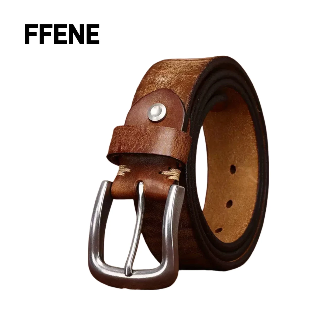 

Retro water wash matte luxurious high-end thick special thick cow leather belt men's genuine leather stainless steel buckle