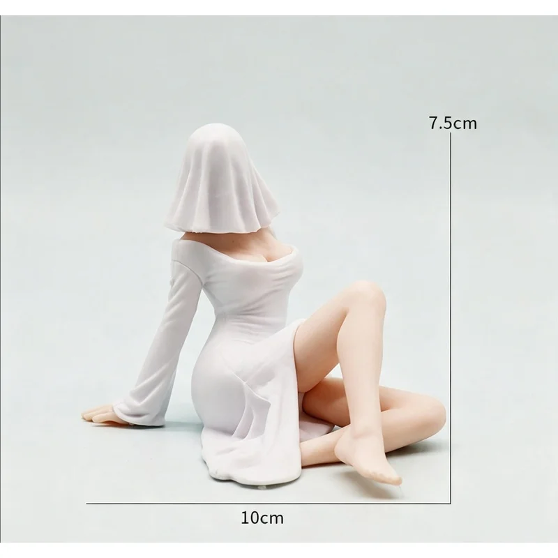 SS Sexy 3D Mysterious Statue Gothic White Robe Queen Figure Bookshelf Sculpture Elegant Sitting Statues Desktop Ornaments Gifts