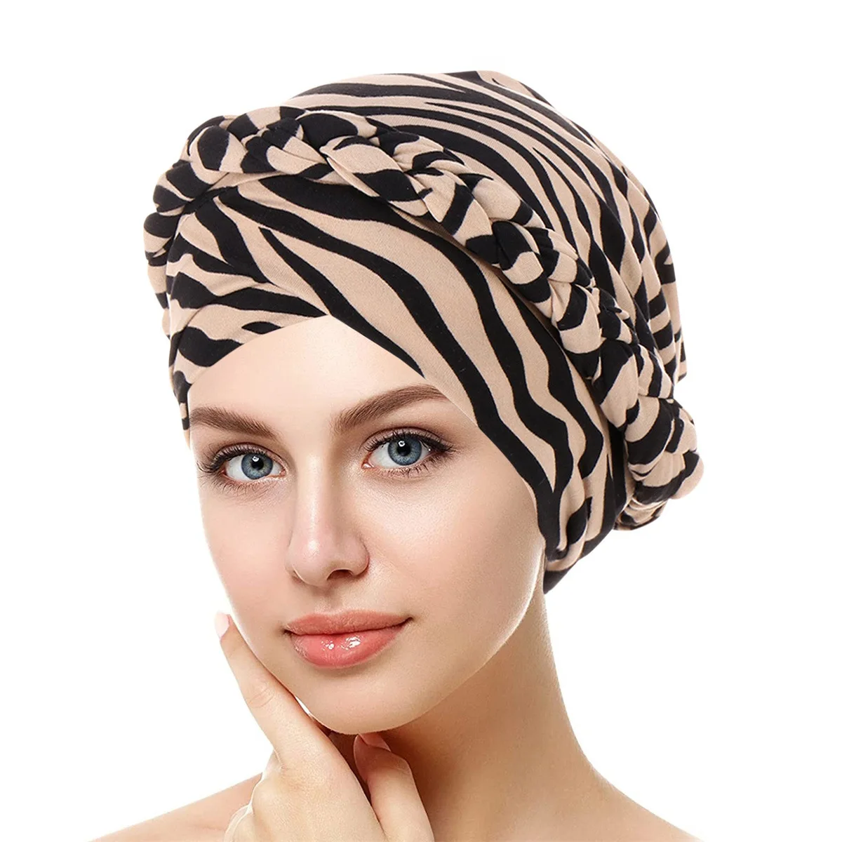 2024 New Crossed Forehead Muslim Hijab Caps Women Wrap Head Ramadan Soft Elastic Ladies Fashion Print Turban Bonnet