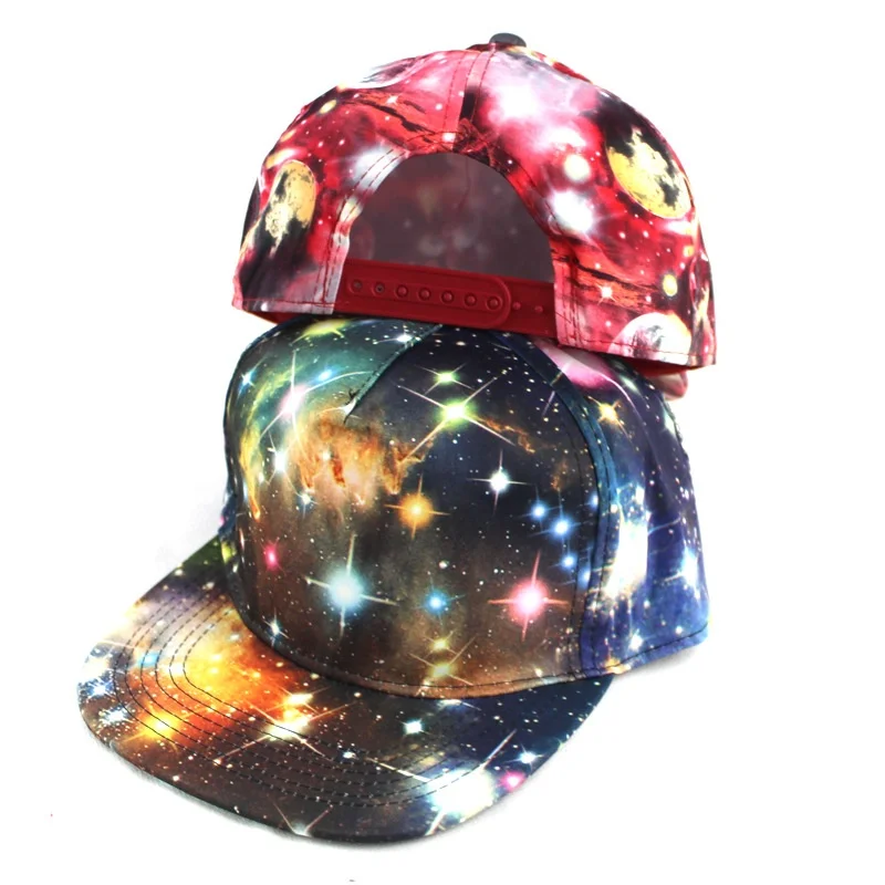 Women Men Galaxy Print Star Hip Hop Cap Snapback Baseball Flat Adjustable Hat 5