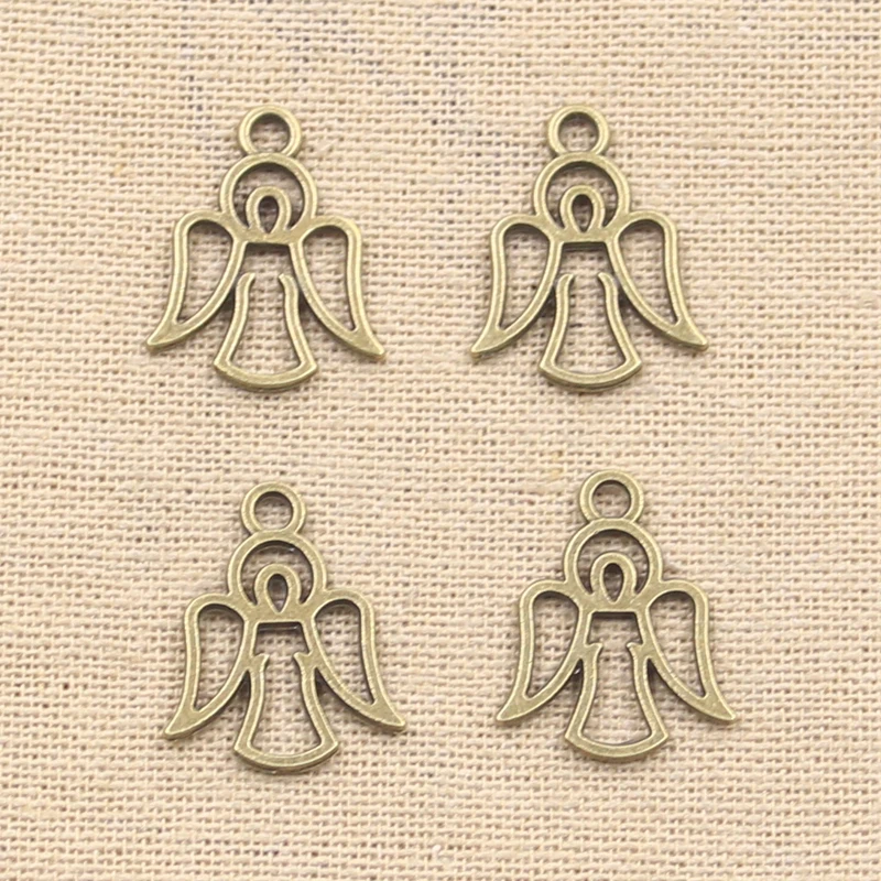 15pcs Charms Hollow Angel 20x12mm Antique Making Pendant fit,Vintage Tibetan Bronze Silver color,DIY Handmade Jewelry