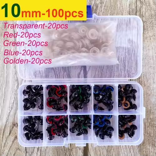 100pcs 8/10/12/14mm Plastic Safety Eyes For Toys Diy Mix Size Crochet Animal Eye For Doll toys amigurumi Accessories - Image 13