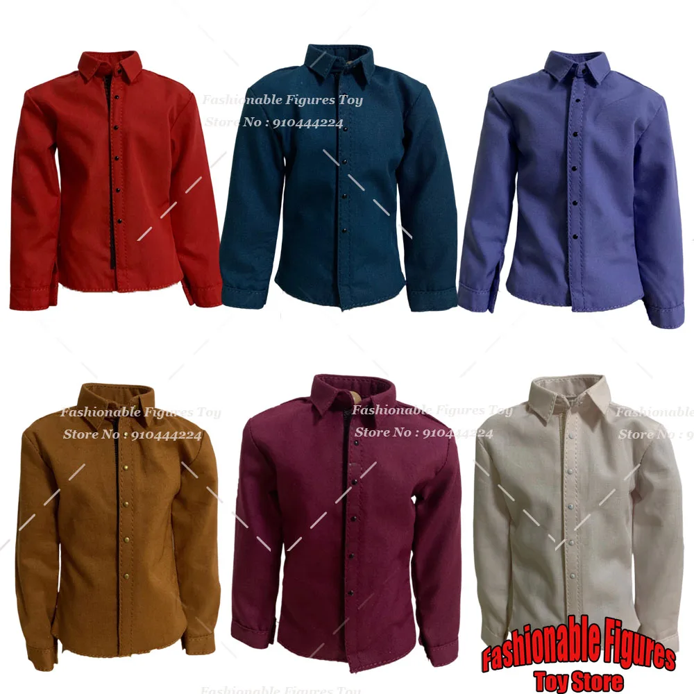 

Toy center 1/6 Men Soldier Casual Shirts Long Sleeve Business Blouse Tops Accessory For 12inch Action Figure Body Model
