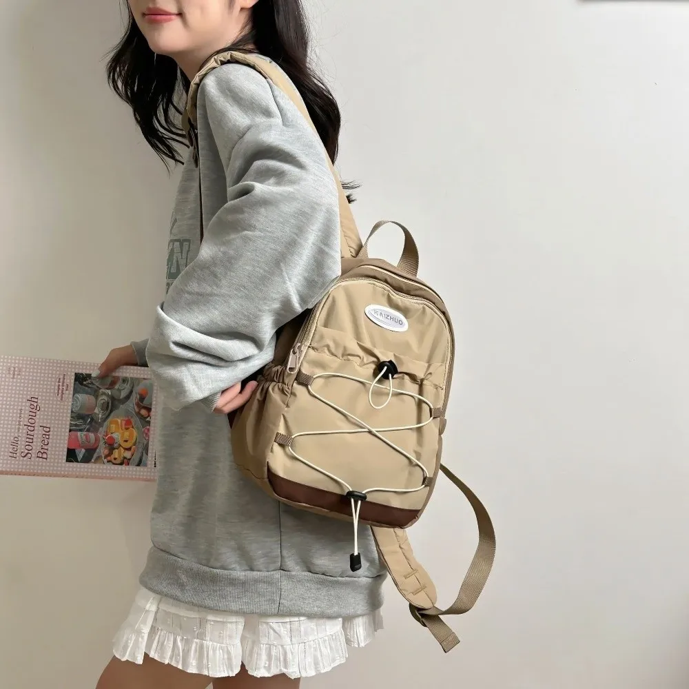 

Japanese Style Lightweight Backpack Large Capacity Leisure Nylon Shoulder Bags Solid Color Casual Student Schoolbag Outdoor