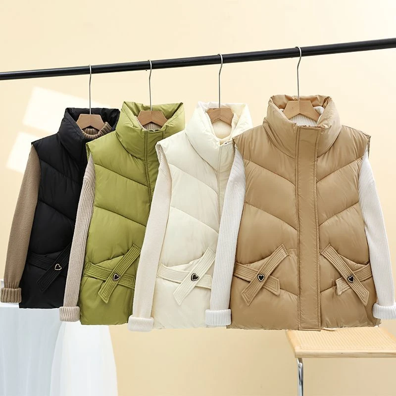 Cotton Vest Women Warm Cotton-Padded Autumn/Winter Fashionable New Loose-Fit Thin Shoulder Jacket Ideal For Cold Weather Scenari