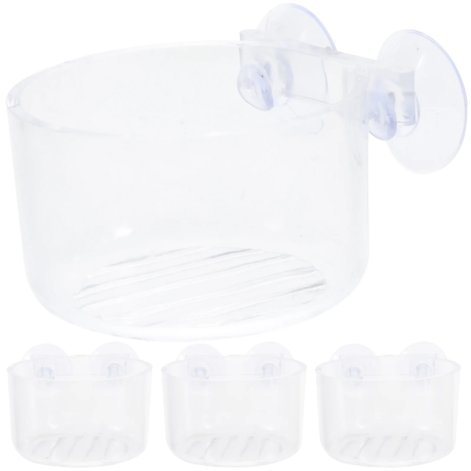 

4Pcs Aquarium Plant Holder Clear Acrylic Fish Tank Planter Splash Resistant Design for Hydroponic Plants and Fish Feeder Decor