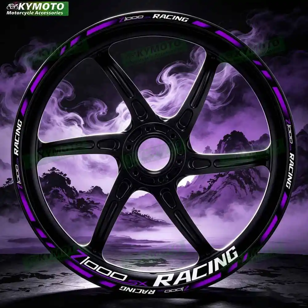 For Z1000SX Z1000 SX Motorcycle 17 Inch Front And Rear Racing Wheel Stickers Car Reflective Motorbike Hub Tape Decal Sticker