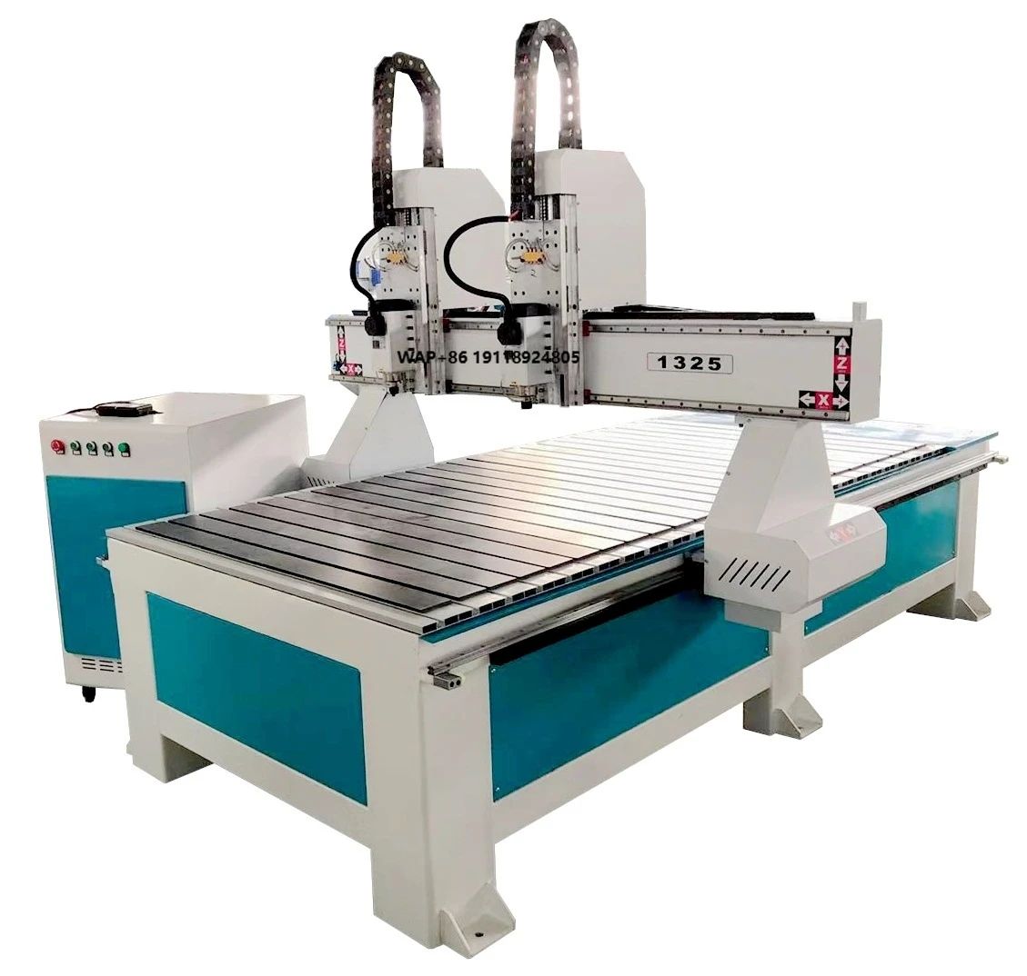 2024 New Cnc Router Double Head Heavy Woodworking Engraving Machine Automatic Multifunction