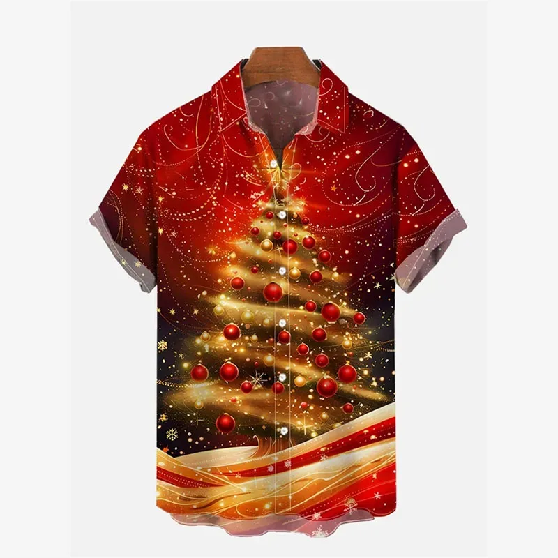 

Merry Christmas Funny 3D Print Shirts For Men 1988 Nakatomi Plaza Lapel Short Sleeve Hawaii Shirt Xmas Fashion Trend Shirt New