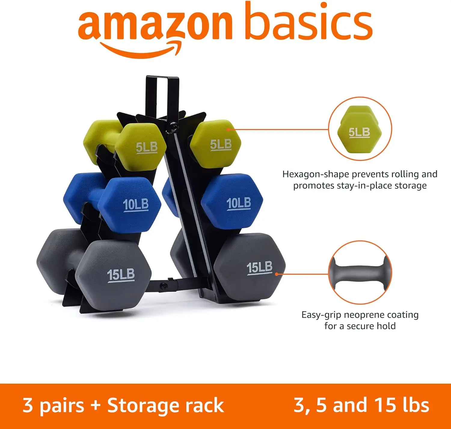 Basics Neoprene Dumbbell Hand Weights