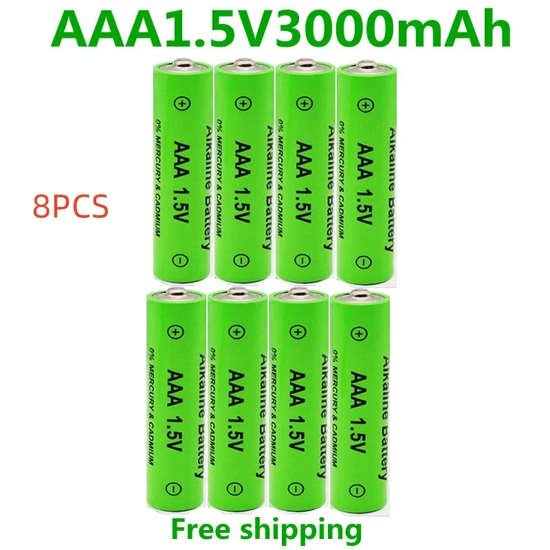 

8PCS AAA Battery 1.5V AA Batteries 3000mAh Alkaline Battery for Remote Control Mouse Computers Toy Clocks