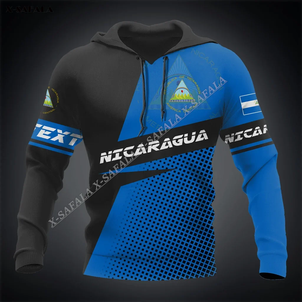 

Nicaragua Flag Coat Of Arms 3D Print Hoodie Men Pullover Outwear Jersey Jumper Hooded Sporty